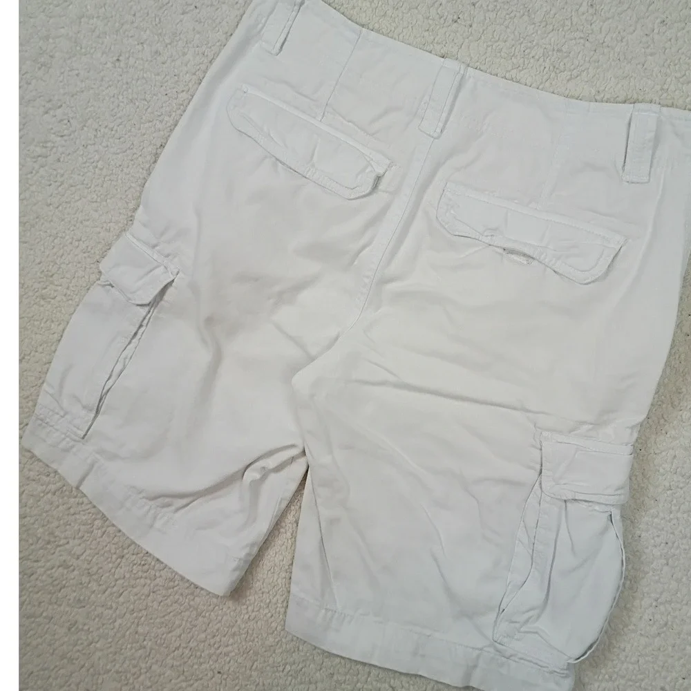 Roebuck and Co Cargo Shorts Mens 30 White 80s Style Utility Casual Cotton